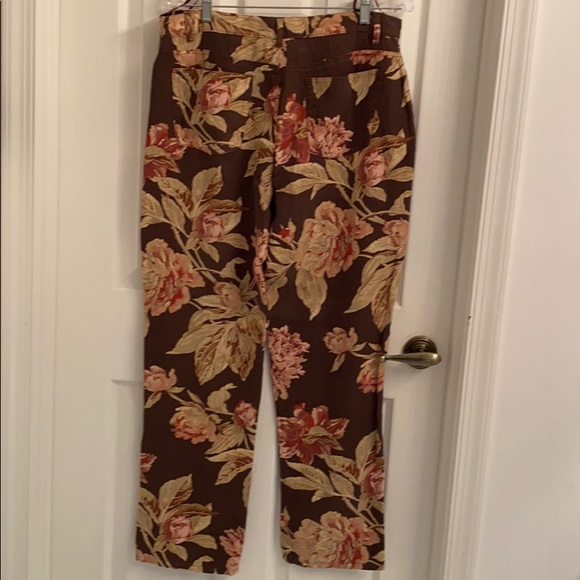 Ralph Lauren Brown Floral Ankle Pants - Picture 2 of 6